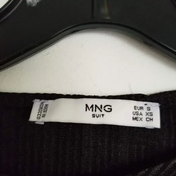 MNG Mango Suit Long Sleeve Ribbed Striped Top Shirt XS - Picture 6 of 8